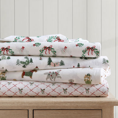 Martha Stewart Holiday Pups Sheet Set