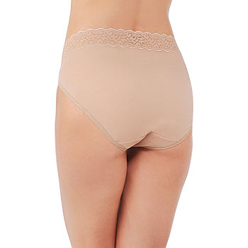 Vanity Fair Flattering Lace Cotton Knit High Cut Panty 13395 - JCPenney