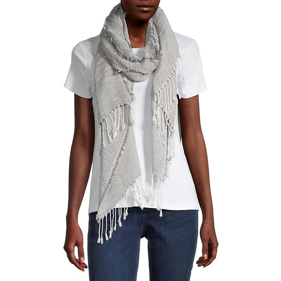 a.n.a Textured Oblong Striped Scarf