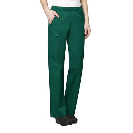 Wink Wonderwork Pull-On Cargo Womens Tag Free Scrub Pants, Petite X-small, Green