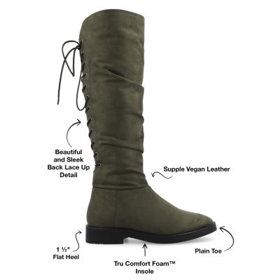 Journee Collection Womens Mirinda Stacked Heel Slouch Boots