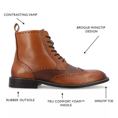 Thomas And Vine Mens Legacy Flat Heel Lace Up Boots
