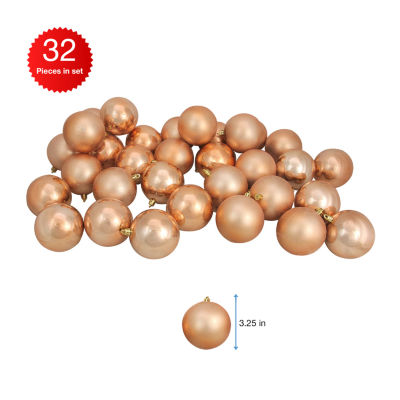 Northlight Brown 2-Finish Ball 32-pc. Christmas Ornament