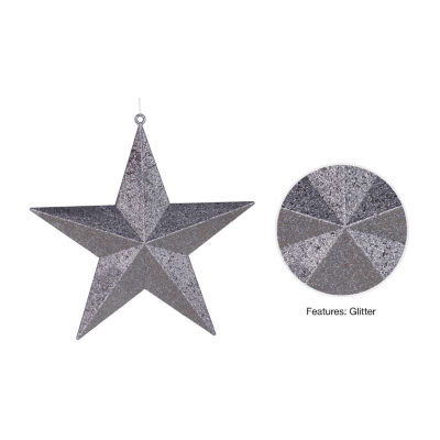 23'' Commercial Size Pewter-colored Glitter 5-Pointed Star Christmas Ornament