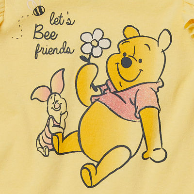 Disney Baby Girls Crew Neck Short Sleeve Winnie The Pooh Bodysuit