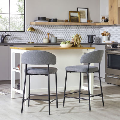 2-pc. Modern Curved Back Counter Stool