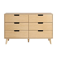 6-Drawer Dresser, One Size, Beige