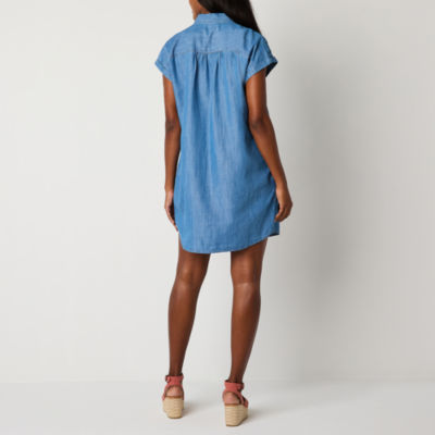 a.n.a Womens Short Sleeve Shirt Dress