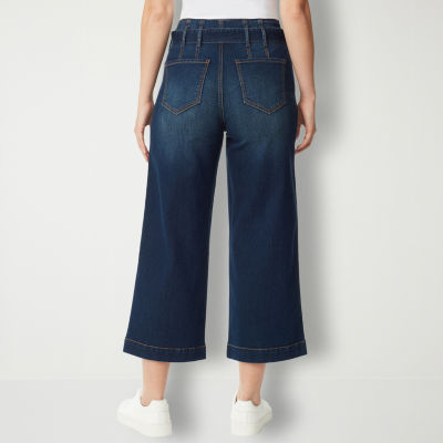 Gloria Vanderbilt® Womens High Rise Cropped Belted Trouser Jean