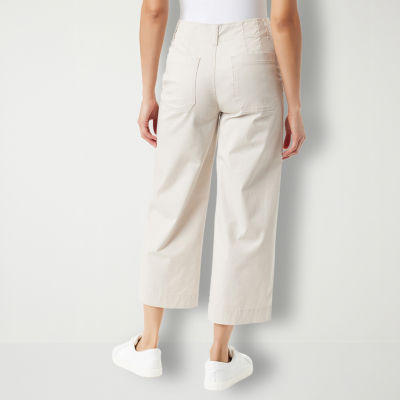 Gloria Vanderbilt® Shape Effect Patch Pocket Womens High Rise Wide Leg Cropped Pants