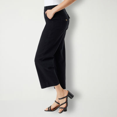 Gloria Vanderbilt® Amanda Shape Effect Womens High Rise Wide Leg Cropped Pants