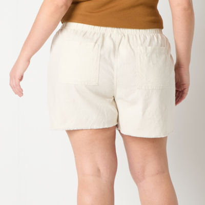 a.n.a Womens High Rise Pull-On Short Plus