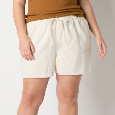 a.n.a Womens High Rise Pull-On Short Plus