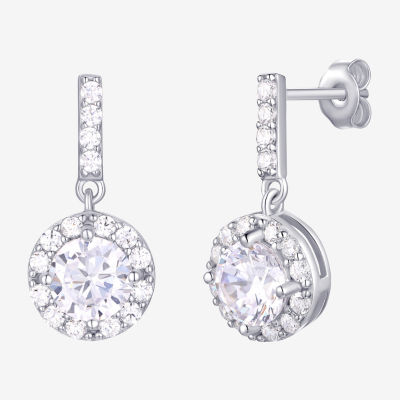 Diamonart White Cubic Zirconia Sterling Silver Round 3-pc. Jewelry Set