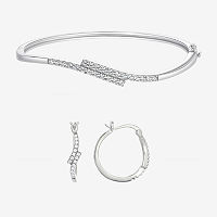 Diamonart White Cubic Zirconia Sterling Silver 2-pc. Jewelry Set, One Size