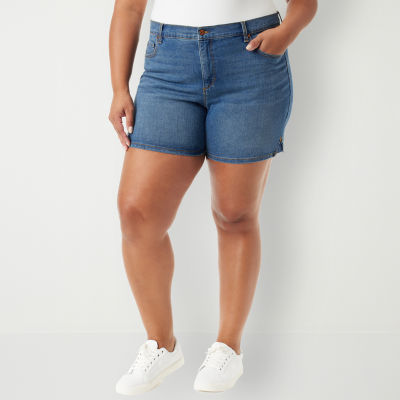 Gloria Vanderbilt® Amanda Womens Plus Mid Rise Denim Short