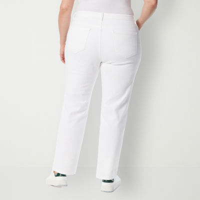Gloria Vanderbilt Amanda Womens Plus High Rise Stretch Fabric Straight Leg Jean