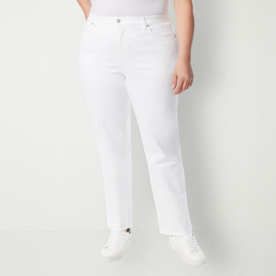 Gloria Vanderbilt Amanda Womens Plus High Rise Stretch Fabric Straight Leg Jean