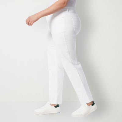 Gloria Vanderbilt Amanda Womens Plus High Rise Stretch Fabric Straight Leg Jean