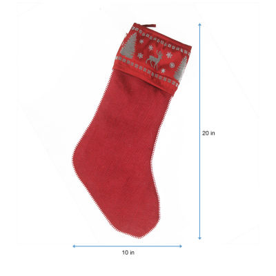 20'' Red Alpine Chic Reindeer Christmas Stocking