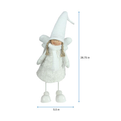 26.75'' White Bobble Girl Angel Christmas Tabletop Figurine
