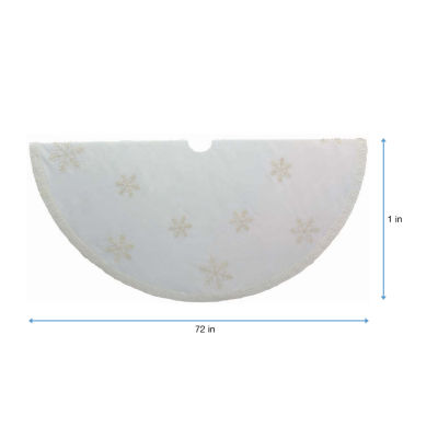 Kurt Adler White Snowflake Indoor Tree Skirt