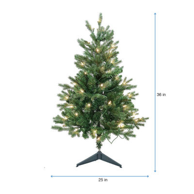 Kurt Adler 3-Foot Pre-Lit Clear Incandescent Jackson Pine Tree