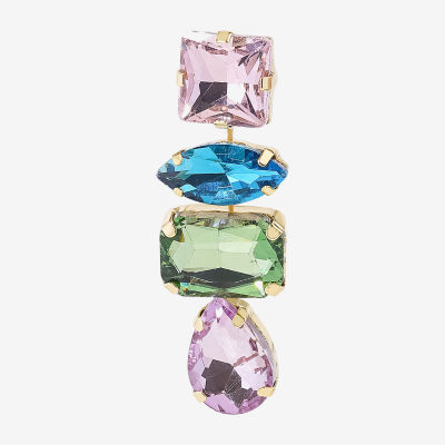 Bijoux Bar Gold Tone Multi Color Stone Drop Earrings