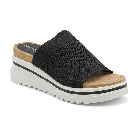 Adrienne Vittadini Cindee Womens Footbed Sandals, 10 Medium, Black