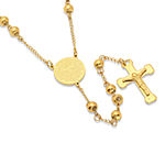 Steeltime Lord'S Prayer Medallion Mens 18K Gold Over Stainless Steel Rosary Necklaces