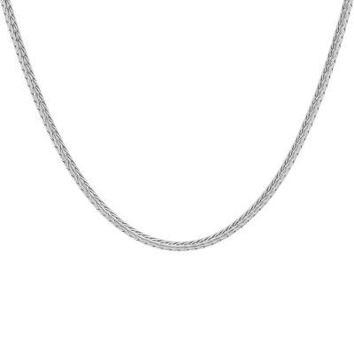 Steeltime Stainless Steel 24 Inch Wheat Chain Necklace