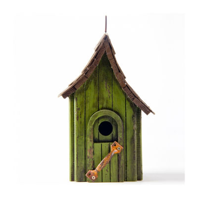 Glitzhome 11.75in Distressed Wooden Bird House