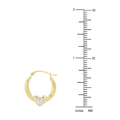 14K Two Tone Gold 17mm Round Hoop Earrings