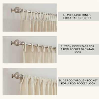 Linden Street Naturals 3-Ways To Hang Rod Pocket Back Tab Light-Filtering Single Curtain Panel