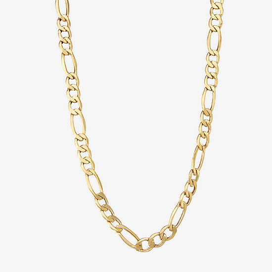 10K Gold 18 Inch Hollow Figaro Chain Necklace