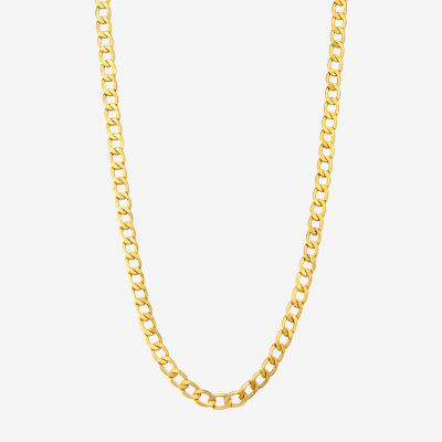 10K Gold 18-24 Inch Hollow Curb Chain Necklace