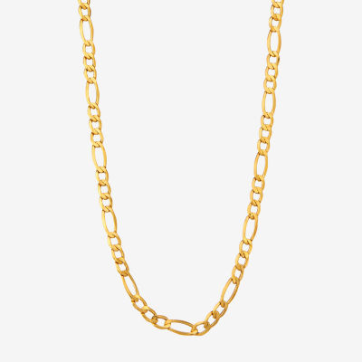 10K Gold Inch Hollow Figaro Chain Necklace