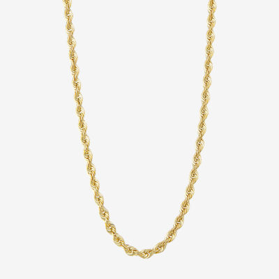 10K Gold Inch Hollow Rope Chain Necklace