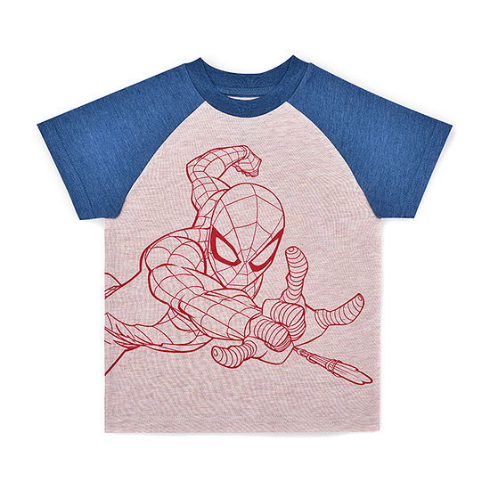 Toddler Boys Crew Neck Avengers Marvel Spiderman Short Sleeve Graphic T-Shirt