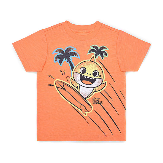 Okie Dokie Toddler Boys Crew Neck Baby Shark Short Sleeve Graphic T-Shirt
