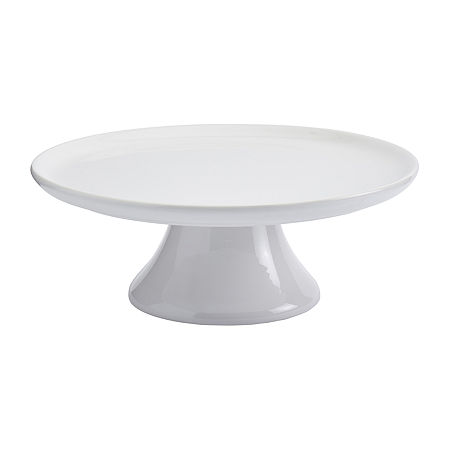 Denmark Round Earthenware Cake Plate, One Size, White