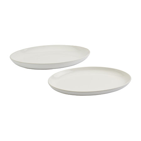 Denmark 2pc Oval Serving Platter, One Size, White