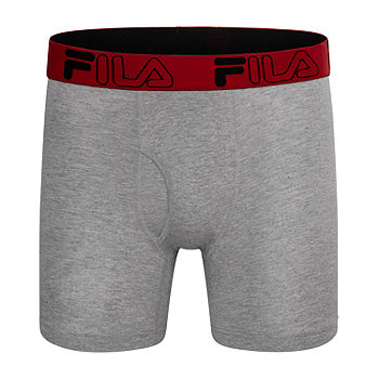 Fila Men's 6 Boxer Briefs Fly Front, 90% Polyester 10% Spandex, 4