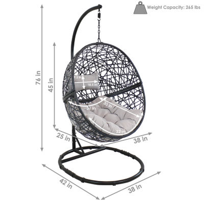 Jackson Outdoor Hanging Egg Chair with Stand Gray