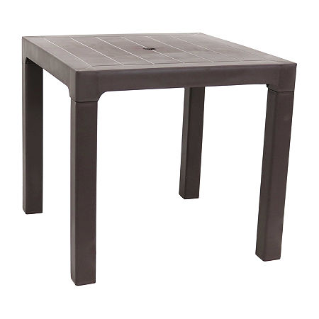 Square Patio Dining Table Brown, One Size, Brown