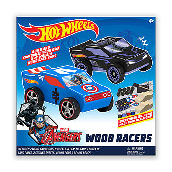 Build & Paint Your Own Wooden Cars DIY Wood Craft Kit 3 Race Cars Arts