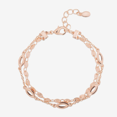 Bijoux Bar Delicates Rose Tone 7 Inch Link Chain Bracelet