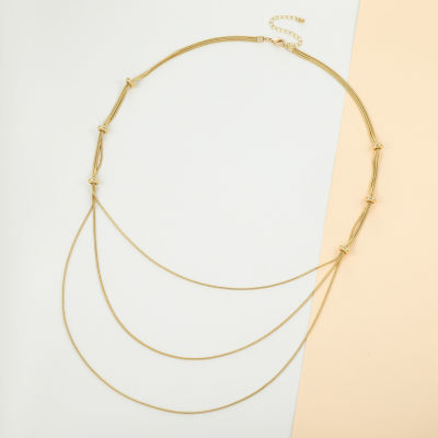 Bold Elements Gold Tone 36 Inch Chain Necklace