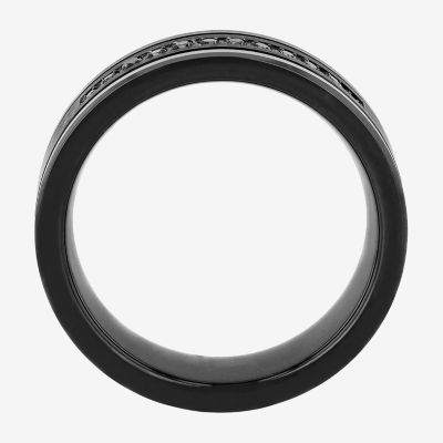 8MM 1/10 CT. T.W. Black Diamond Tungsten Wedding Band