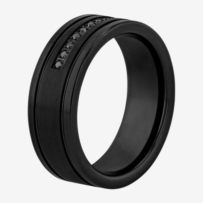 8MM 1/10 CT. T.W. Black Diamond Tungsten Wedding Band